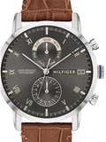 Tommy Hilfiger Kane Grey Dial Brown Leather Strap Watch for Men - 1710398 Buy Now By Tommy Hilfiger