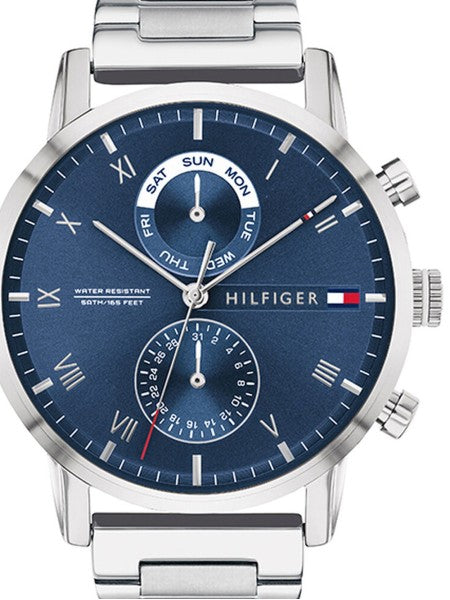Tommy Hilfiger Kane Blue Dial Silver Steel Strap Watch for Men - 1710401 Buy Now By Tommy Hilfiger