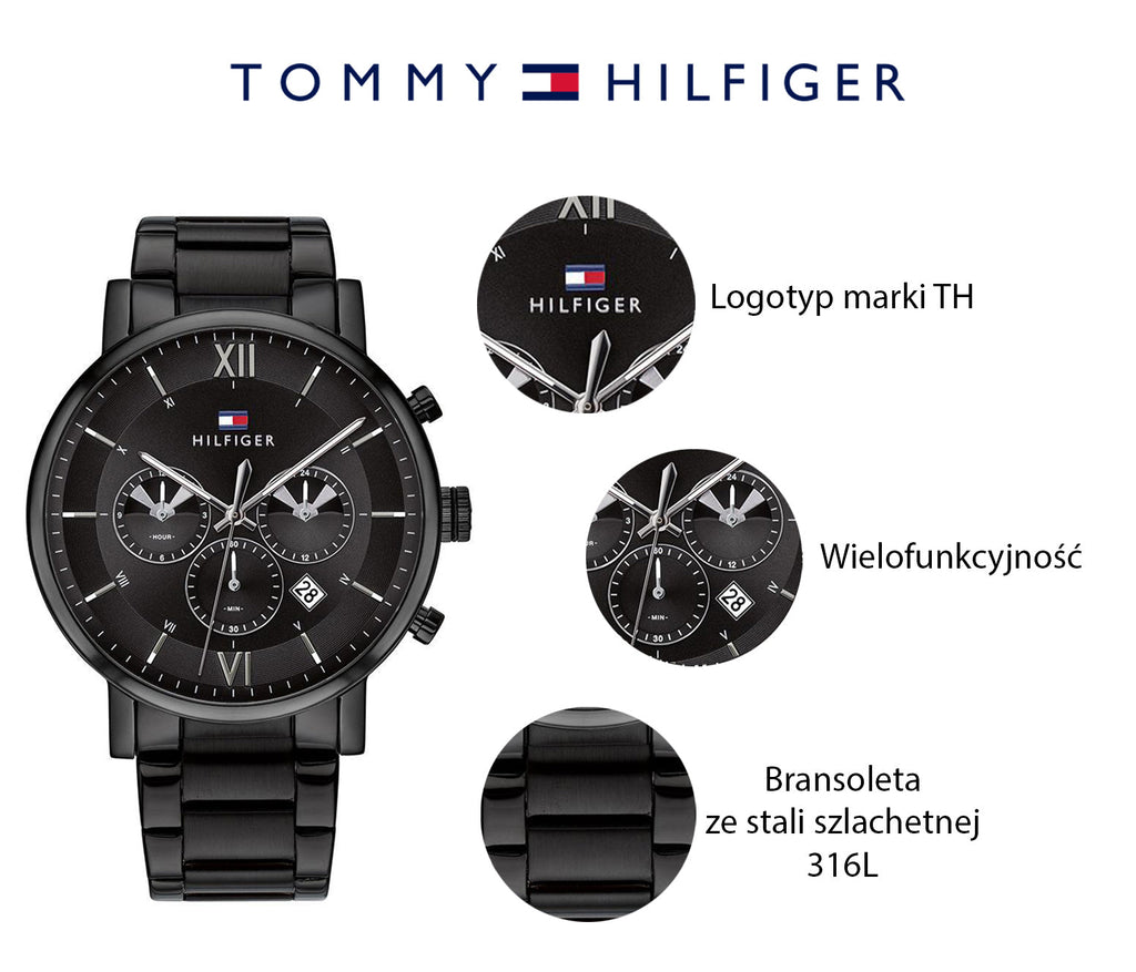 Tommy Hilfiger Evan Chronograph Quartz Black Dial Black Steel Strap Watch For Men - 1710410 Buy Now By Tommy Hilfiger