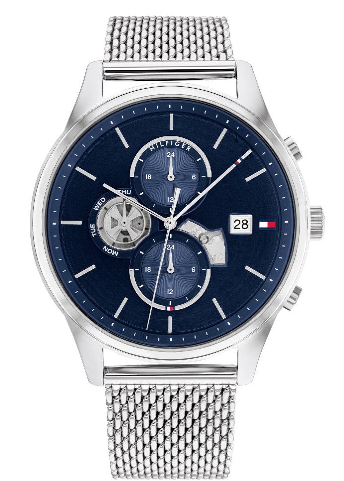 Tommy Hilfiger Weston Chronograph Blue Dial Silver Mesh Bracelet Watch For Men - 1710504 Buy Now By Tommy Hilfiger