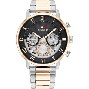 Tommy Hilfiger Legend Chronograph Black Dial Two Tone Steel Strap Watch For Men - 1710570 Buy Now By Tommy Hilfiger