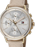 Tommy Hilfiger Carly Silver Dial Cream Leather Strap Watch for Women - 1781790 Buy Now By Tommy Hilfiger