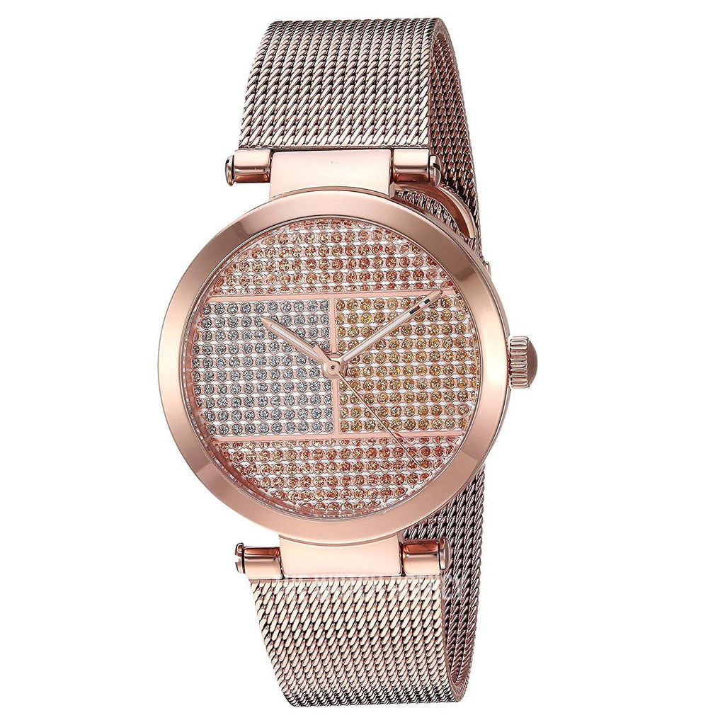 Tommy Hilfiger Lynn Crystals Rose Gold Dial Rose Gold Mesh Strap Watch For Women - 1781868 Buy Now By Tommy Hilfiger
