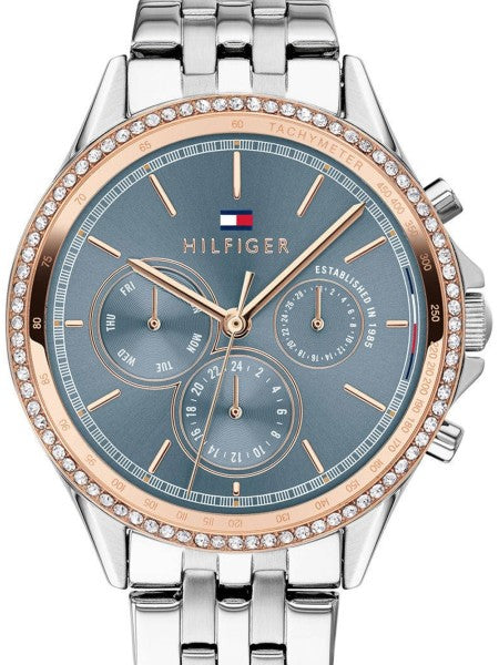 Tommy Hilfiger Ari Diamonds Blue Dial Silver Steel Strap Watch for Women - 1781976 Buy Now By Tommy Hilfiger