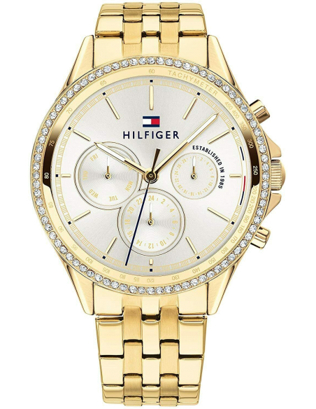 Tommy Hilfiger Ari Multifunction Diamonds Silver Dial Gold Steel Strap Watch for Women - 1781977 Buy Now By Tommy Hilfiger