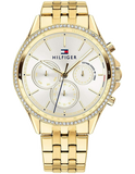 Tommy Hilfiger Ari Multifunction Diamonds Silver Dial Gold Steel Strap Watch for Women - 1781977 Buy Now By Tommy Hilfiger