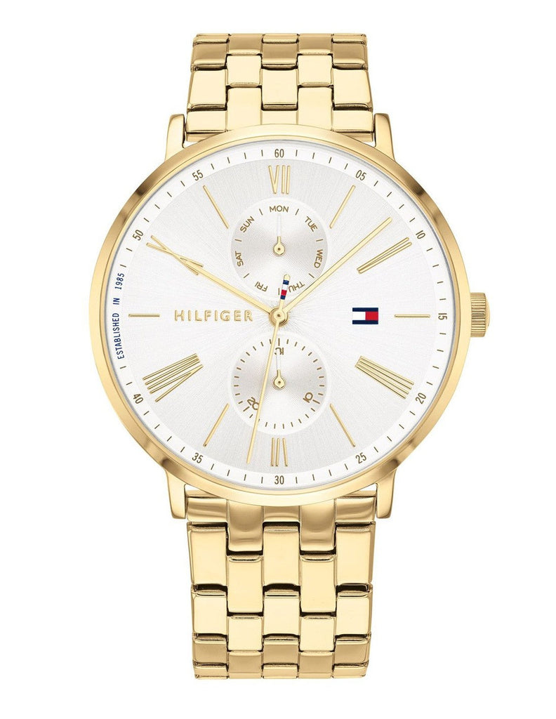 Tommy Hilfiger Jenna Quartz White Dial Gold Steel Strap Watch for Women - 1782069 Buy Now By Tommy Hilfiger