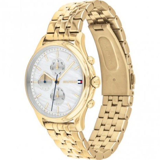 Tommy Hilfiger Whitney Chronograph Quartz Mother of Pearl White Dial Gold Steel Strap Watch For Women - 1782121 Buy Now By Tommy Hilfiger