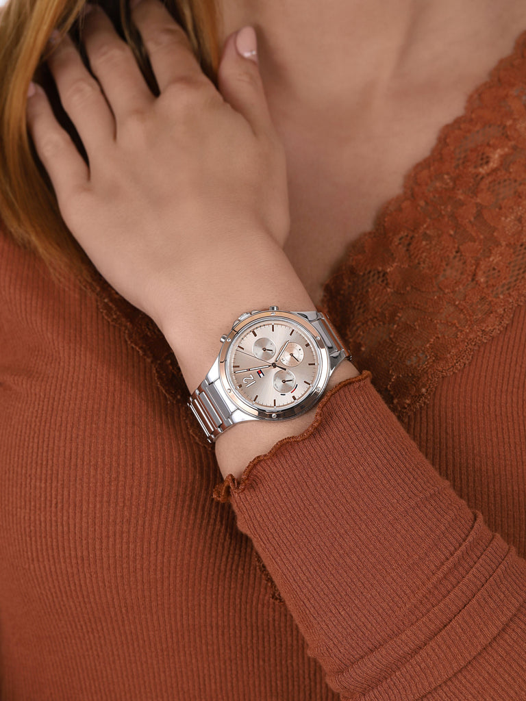 Tommy Hilfiger Eve Chronograph Quartz Pink Dial Silver Steel Strap Watch For Women - 1782279 Buy Now By Tommy Hilfiger