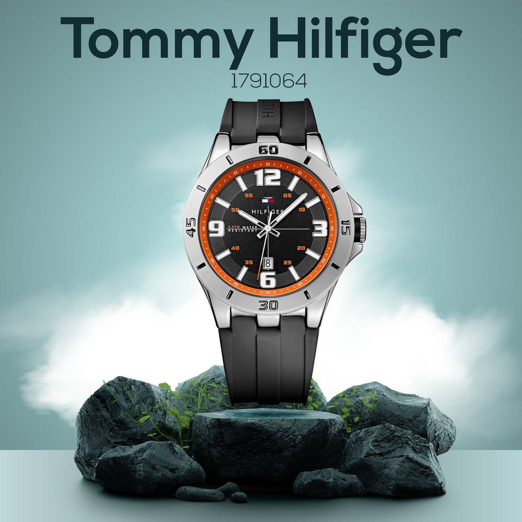 Tommy Hilfiger Drew Black Dial Black Rubber Strap Watch for Men - 1791064 Buy Now By Tommy Hilfiger