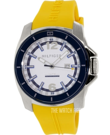 Tommy Hilfiger Windsurf White Dial Yellow Rubber Strap Watch for Men - 1791115 Buy Now By Tommy Hilfiger
