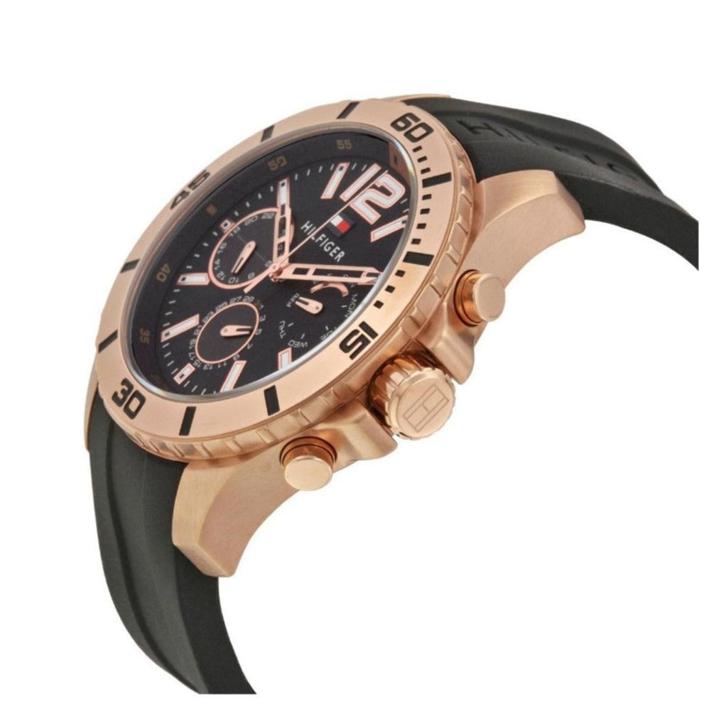 Tommy Hilfiger Sport Multifunction Black Dial Black Rubber Strap Watch for Men - 1791145 Buy Now By Tommy Hilfiger