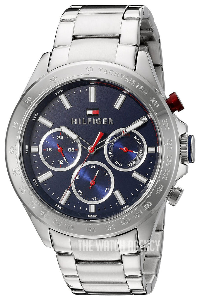 Tommy Hilfiger Hudson Chronograph Quartz Blue Dial Silver Steel Strap Watch For Men - 1791228 Buy Now By Tommy Hilfiger