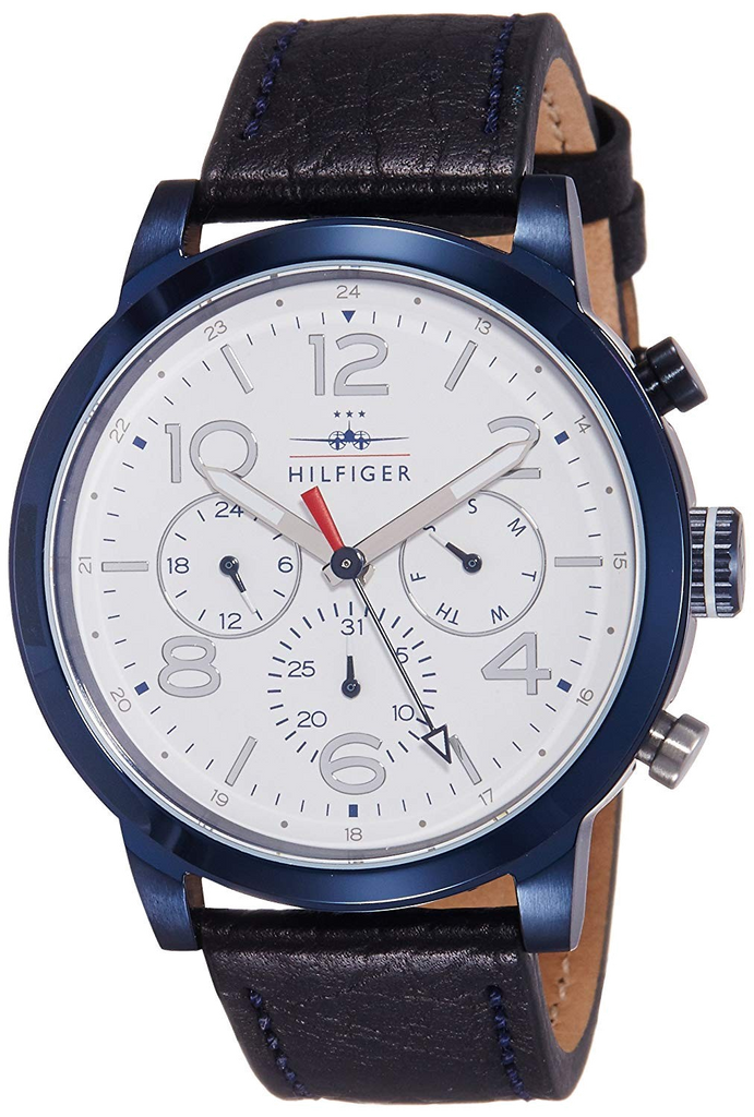 Tommy Hilfiger Jake Multi Function Quartz White Dial Black Leather Strap Watch for Men - 1791235 Buy Now By Tommy Hilfiger