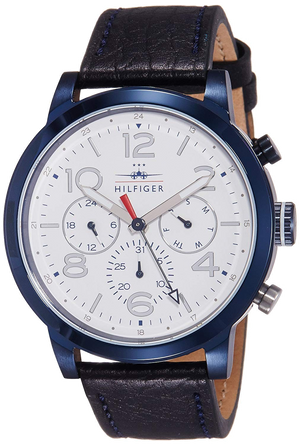 Tommy Hilfiger Jake Multi Function Quartz White Dial Black Leather Strap Watch for Men - 1791235 Buy Now By Tommy Hilfiger