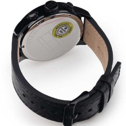 Tommy Hilfiger Jackson Quartz Blue Dial Black Leather Strap Watch for Men - 1791241 Buy Now By Tommy Hilfiger