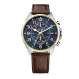 Tommy Hilfiger Dean Multifunctional Blue Dial Brown Leather Strap Watch for Men - 1791275 Buy Now By Tommy Hilfiger