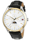 Tommy Hilfiger Oliver Analog Silver Dial Black Leather Strap Watch for Men - 1791305 Buy Now By Tommy Hilfiger