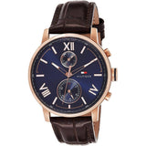 Tommy Hilfiger Aiden Quartz Blue Dial Brown Leather Strap Watch for Men - 1791308 Buy Now By Tommy Hilfiger