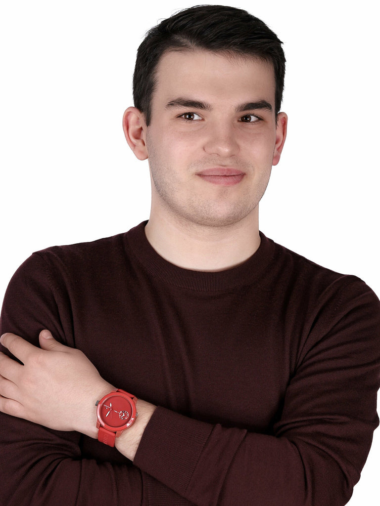 Tommy Hilfiger Denim Quartz Red Dial Red Rubber Strap Watch for Men - 1791323 Buy Now By Tommy Hilfiger