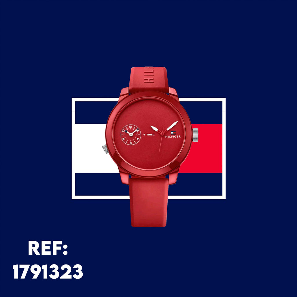Tommy Hilfiger Denim Quartz Red Dial Red Rubber Strap Watch for Men - 1791323 Buy Now By Tommy Hilfiger