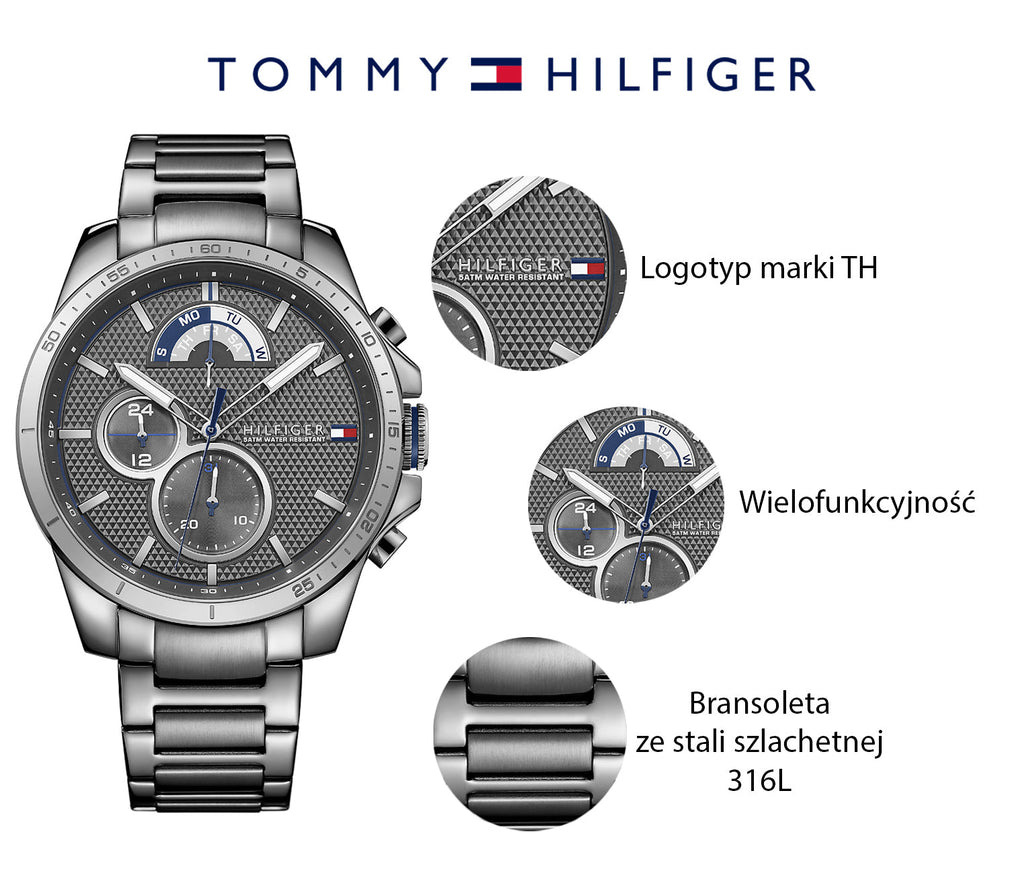 Tommy Hilfiger Decker Quartz Black Dial Black Steel Strap Watch for Men - 1791347 Buy Now By Tommy Hilfiger