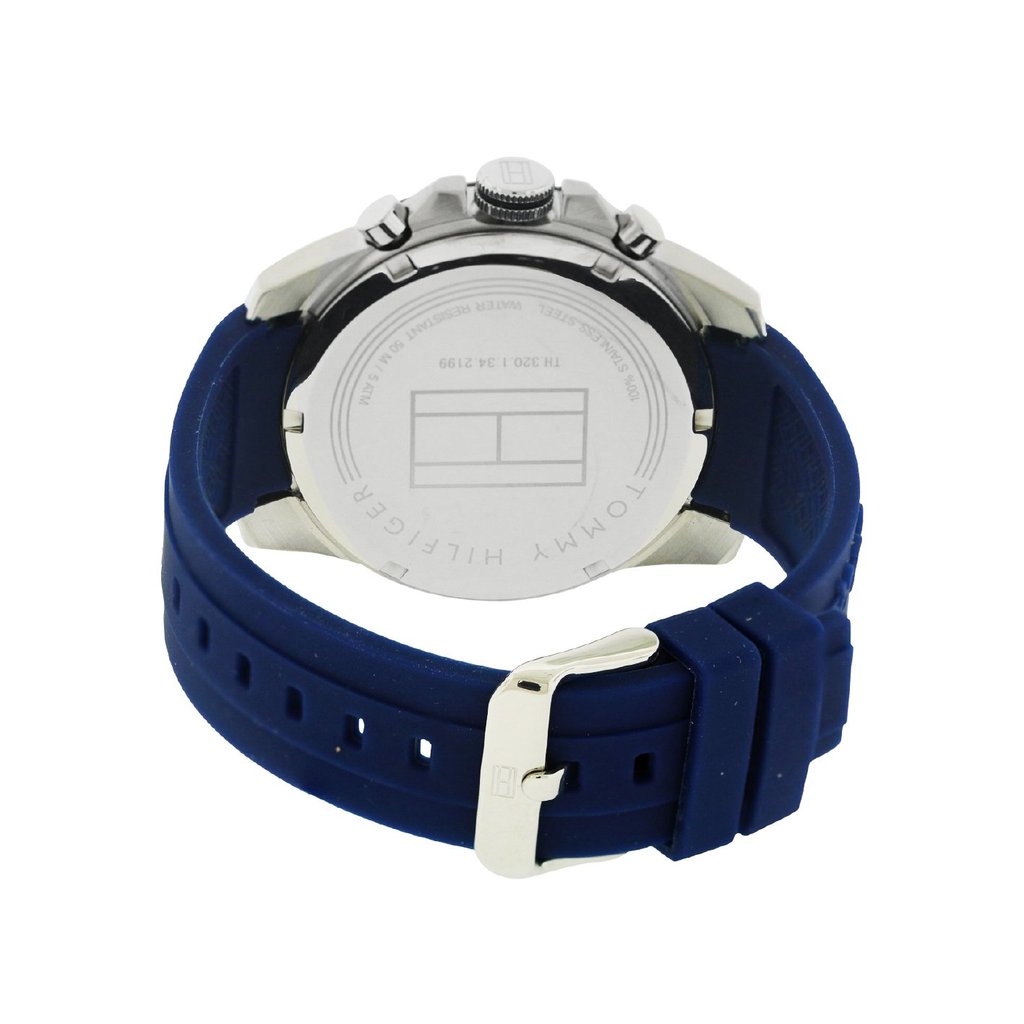 Tommy Hilfiger Decker Quartz White Dial Blue Rubber Strap Watch for Men - 1791349 Buy Now By Tommy Hilfiger