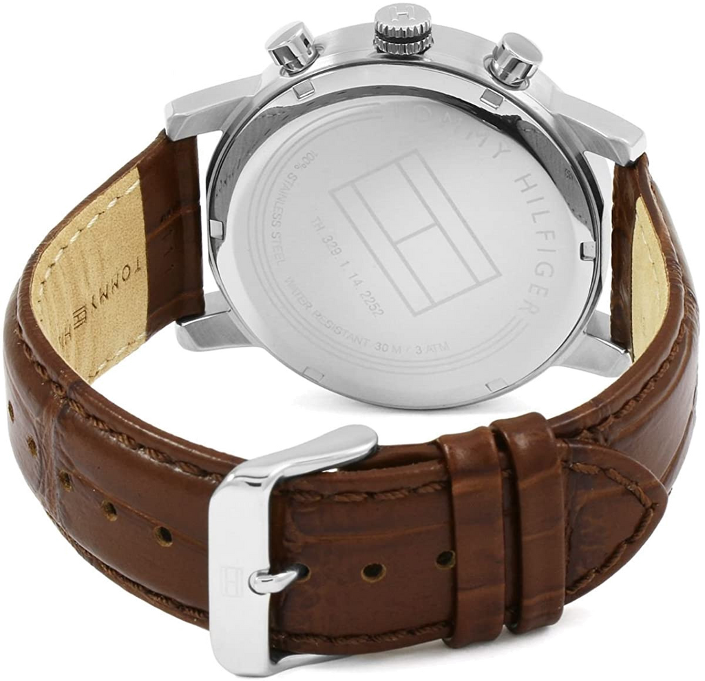 Tommy Hilfiger Kane Chronograph White Dial Brown Leather Strap Watch for Men - 1791400 Buy Now By Tommy Hilfiger