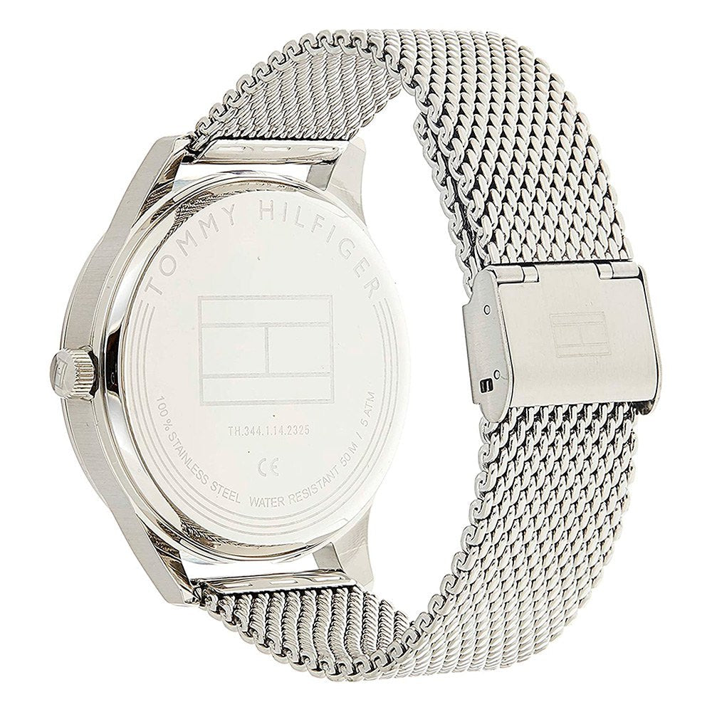 Tommy Hilfiger Damon Quartz Chronograph Black Dial Silver Mesh Bracelet Watch for Men - 1791415 Buy Now By Tommy Hilfiger