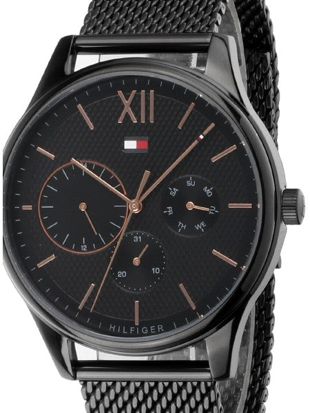 Tommy Hilfiger Damon Quartz Black Dial Black Mesh Bracelet Watch for Men - 1791420 Buy Now By Tommy Hilfiger