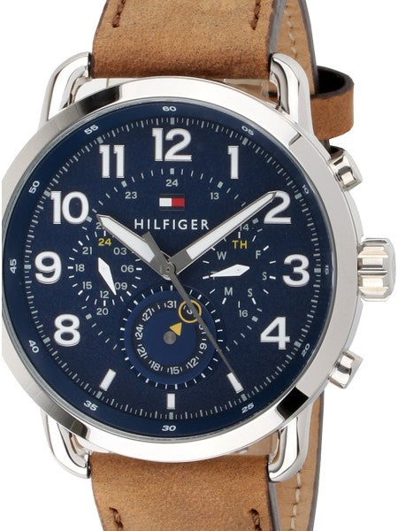 Tommy Hilfiger Briggs Chronograph Blue Dial Brown Leather Strap Watch for Men - 1791424 Buy Now By Tommy Hilfiger