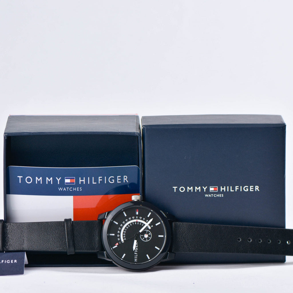 Tommy Hilfiger Denim Quartz Black Dial Black Leather Strap Watch for Men - 1791479 Buy Now By Tommy Hilfiger