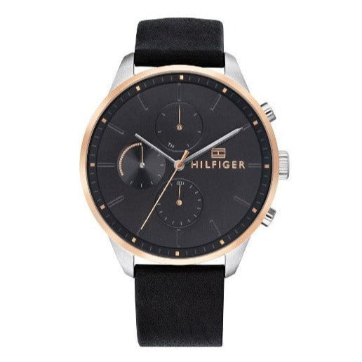 Tommy Hilfiger Chase Chronograph Quartz Grey Dial Black Leather Strap Watch For Men - 1791488 Buy Now By Tommy Hilfiger