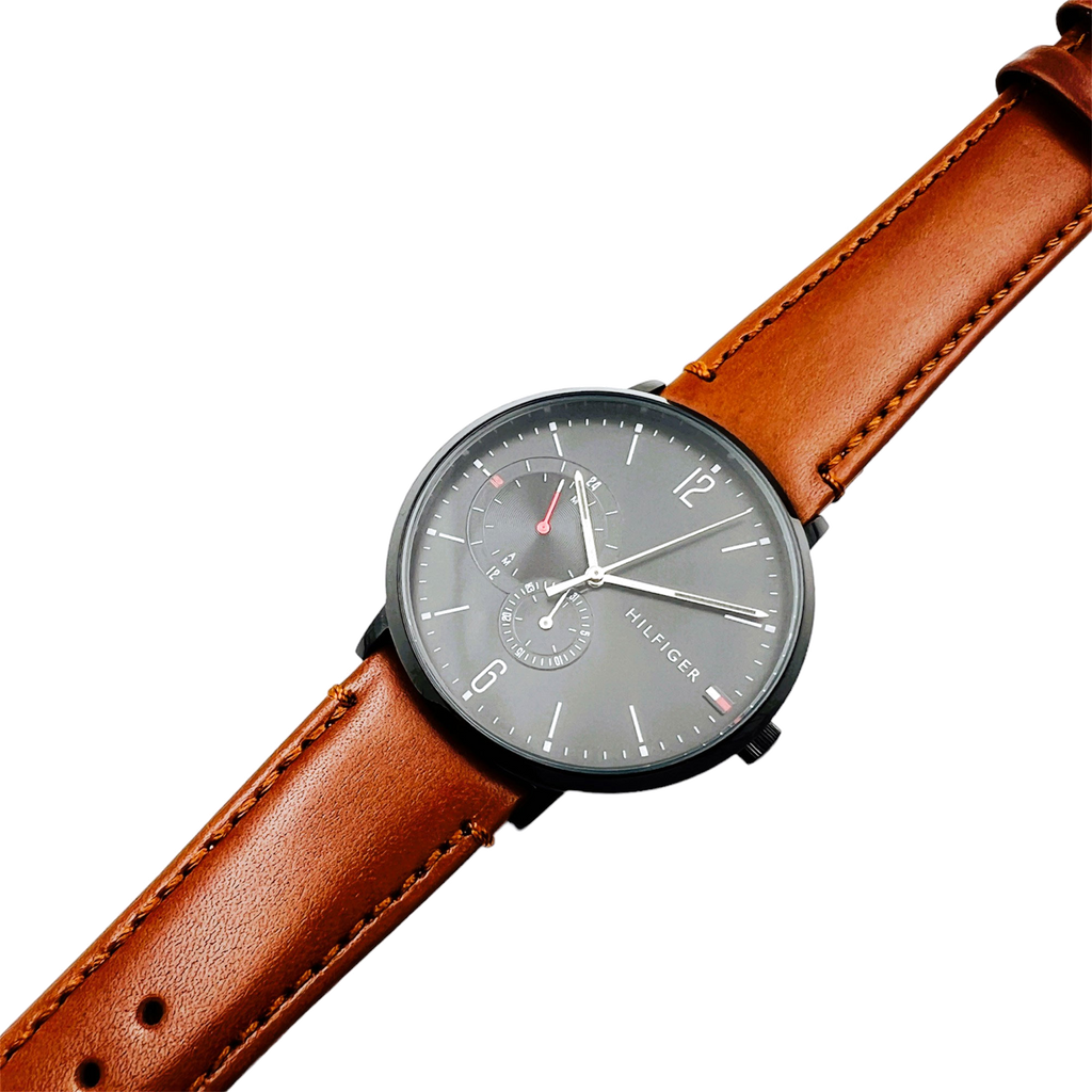 Tommy Hilfiger Brooklyn Quartz Black Dial Brown Leather Strap Watch for Men - 1791510 Buy Now By Tommy Hilfiger