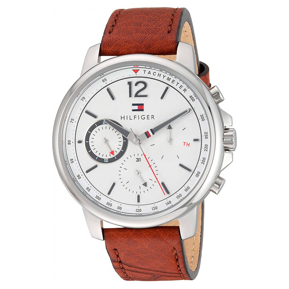 Tommy Hilfiger Landon Chronograph White Dial Brown Leather Strap Watch for Men - 1791531 Buy Now By Tommy Hilfiger