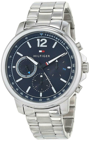 Tommy Hilfiger London Chronograph Quartz Blue Dial Silver Steel Strap Watch for Men - 1791534 Buy Now By Tommy Hilfiger