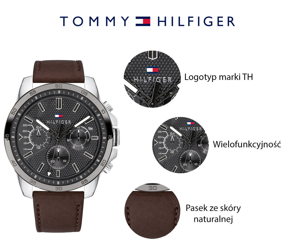 Tommy Hilfiger Decker Grey Dial Brown Leather Strap Watch for Men - 1791562 Buy Now By Tommy Hilfiger