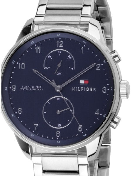 Tommy Hilfiger Chase Multifunction Blue Dial Silver Steel Strap Watch for Men - 1791575 Buy Now By Tommy Hilfiger