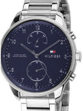 Tommy Hilfiger Chase Multifunction Blue Dial Silver Steel Strap Watch for Men - 1791575 Buy Now By Tommy Hilfiger