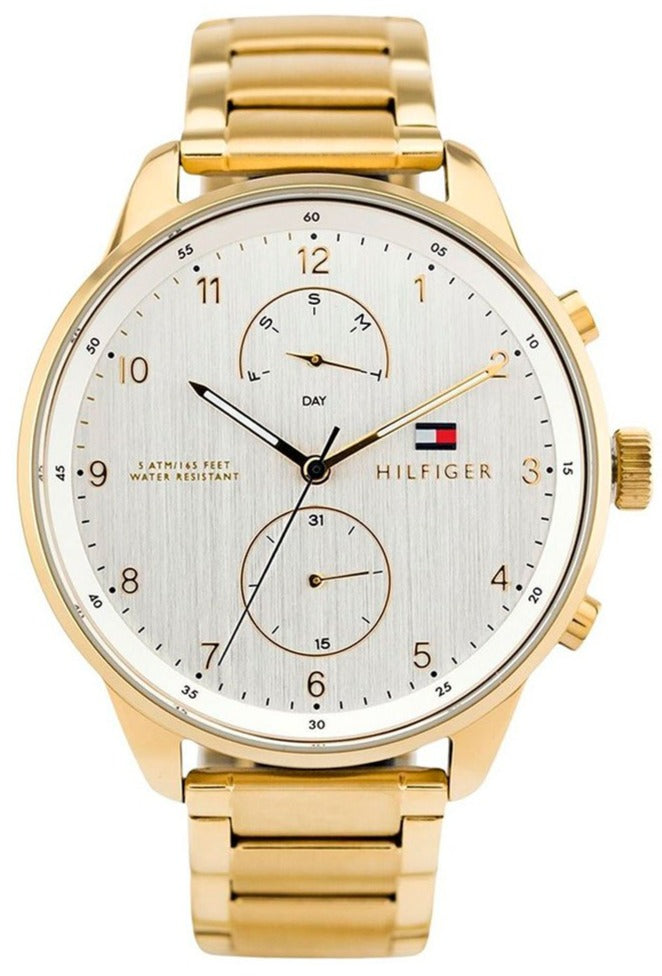 Tommy Hilfiger Chase Quartz White Dial Gold Steel Strap Watch for Men - 1791576 Buy Now By Tommy Hilfiger