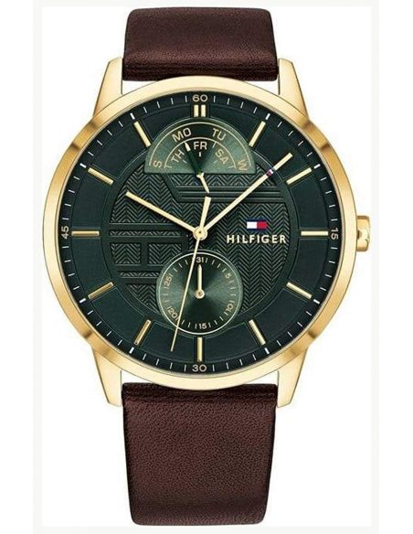 Tommy Hilfiger Hunter Green Dial Brown Leather Strap Watch for Men - 1791607 Buy Now By Tommy Hilfiger