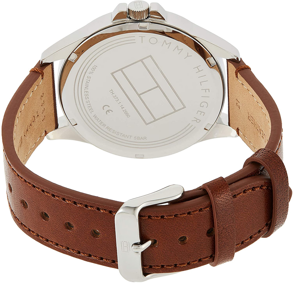 Tommy Hilfiger Multi Function Quartz White Dial Brown Leather Strap Watch for Men - 1791614 Buy Now By Tommy Hilfiger