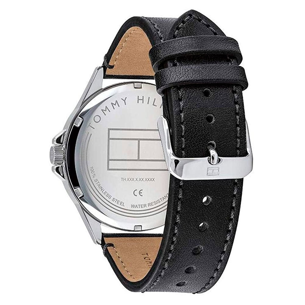 Tommy Hilfiger Shawn Multifunction Quartz Blue Dial Black Leather Strap Watch for Men - 1791616 Buy Now By Tommy Hilfiger