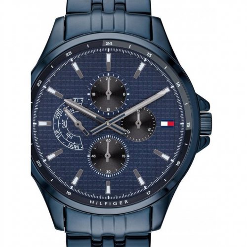 Tommy Hilfiger Shawn Quartz Blue Dial Blue Steel Strap Watch for Men - 1791618 Buy Now By Tommy Hilfiger