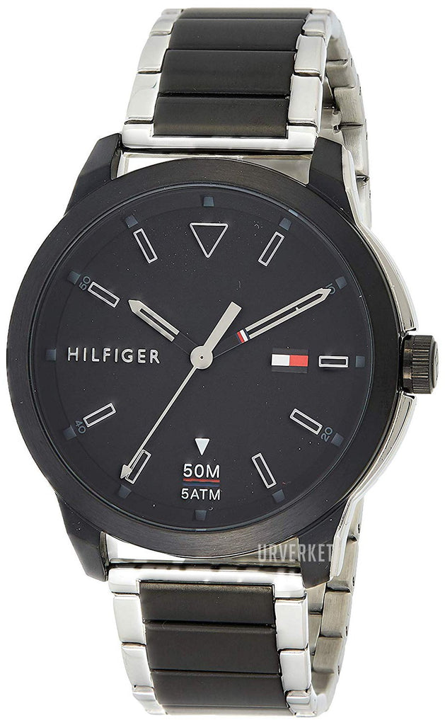 Tommy Hilfiger Sneaker Quartz Black Dial Two Tone Steel Strap Watch for Men - 1791619 Buy Now By Tommy Hilfiger