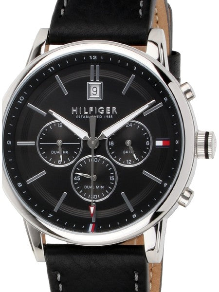 Tommy Hilfiger Kyle Quartz Black Dial Black Leather Strap Watch for Men - 1791630 Buy Now By Tommy Hilfiger