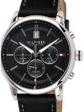 Tommy Hilfiger Kyle Quartz Black Dial Black Leather Strap Watch for Men - 1791630 Buy Now By Tommy Hilfiger