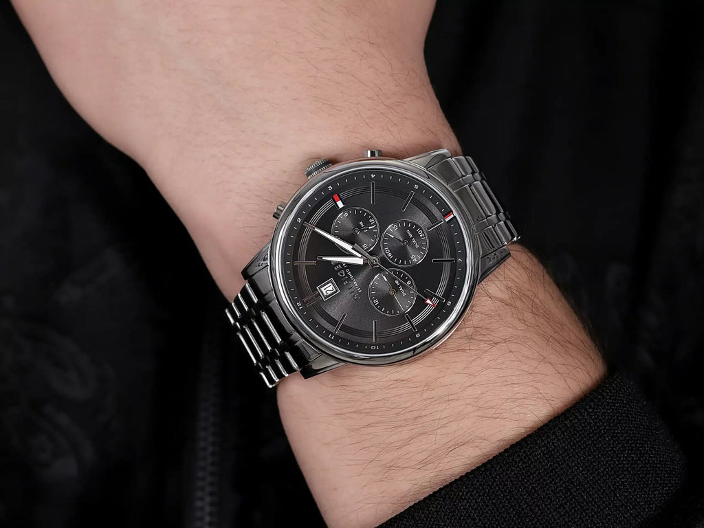 Tommy Hilfiger Kyle Chronograph Grey Dial Silver Steel Strap Watch for Men - 1791632 Buy Now By Tommy Hilfiger