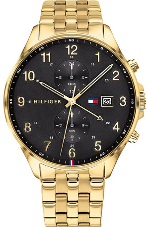 Tommy Hilfiger West Chronograph Quartz Black Dial Gold Steel Strap Watch For Men - 1791708 Buy Now By Tommy Hilfiger