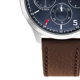 Tommy Hilfiger Asher Chrongraph Blue Dial Brown Leather Strap Watch For Men - 1791855 Buy Now By Tommy Hilfiger